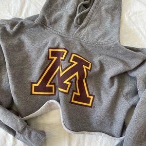 University of MN cropped hooded sweatshirt